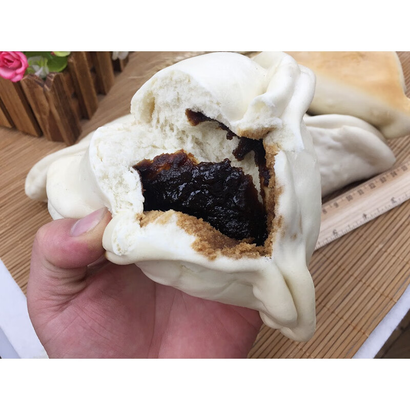 虎钢馋糖三角红糖包崂山王哥庄铁锅大馒头红糖夹10个1500g山东青岛