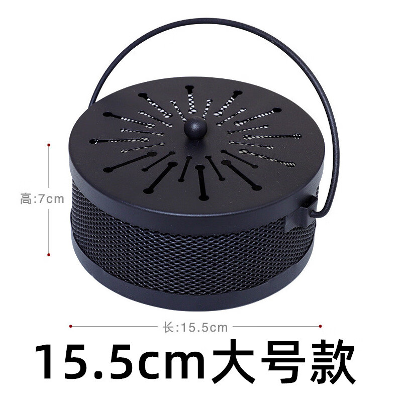 仟居佳 蚊香爐蚊香托盤(pán)蚊香盒蚊香架蚊香支架家用防火室內蚊香盤(pán)托盤(pán) 升級:【大號】圓形全鐵+蓋 1個(gè)裝