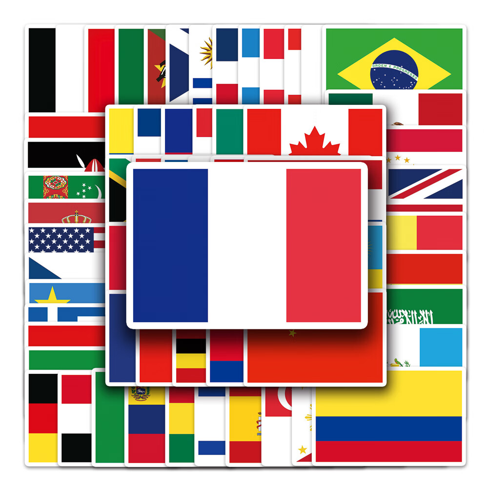 105张不重复世界各国国旗贴纸 儿童早教认知启蒙创意diy手账相册日记