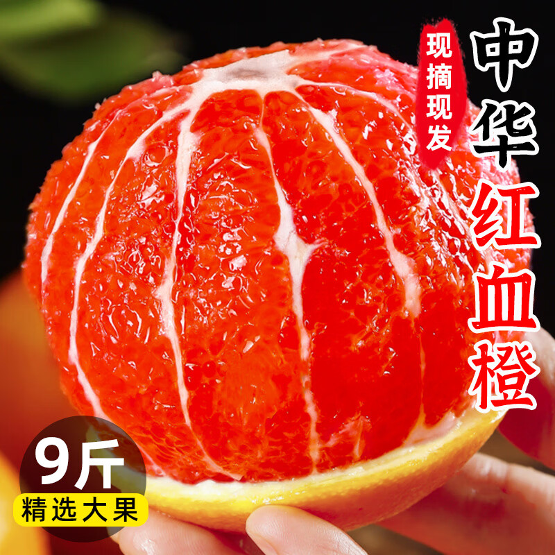 秭归中华血橙橙子 新鲜水果橙子当季整箱中华红手剥红心肉橙 9斤 65mm-70mm大果