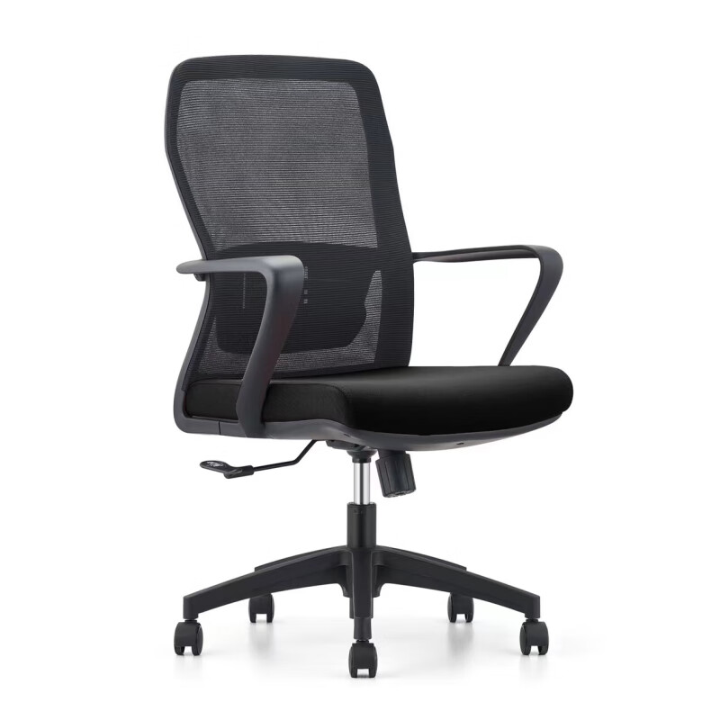 迪伯伦 2303B人体工学靠背办公椅/电脑椅/职员椅家用可升降转椅无头枕 黑色