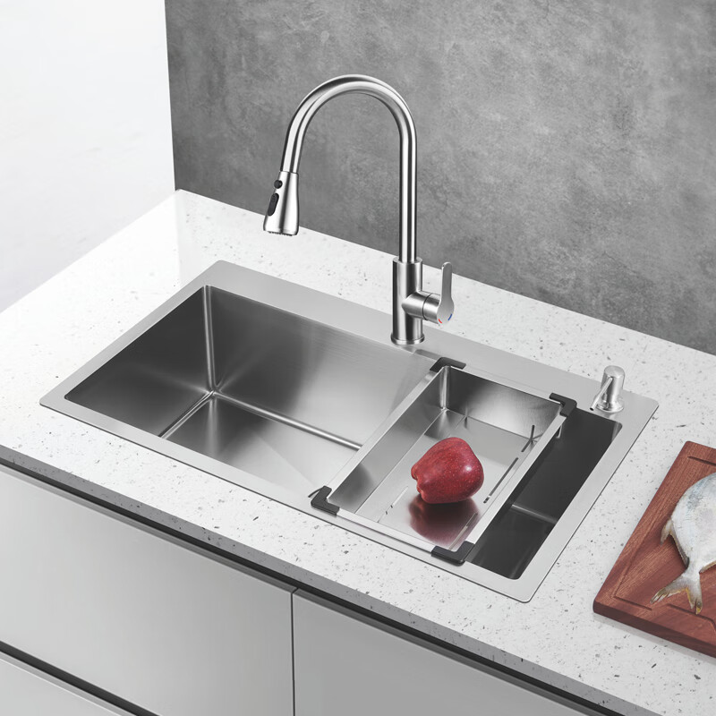 凯斯宝玛 kasibaoma水槽不锈钢拉丝304不锈钢大单槽加厚台中台下洗菜