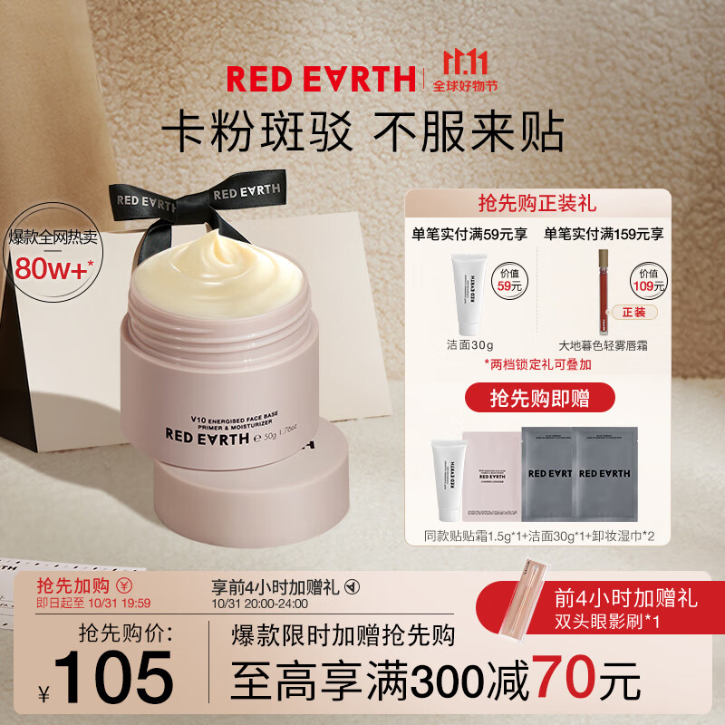 红地球（red earth）贴贴霜隔离妆前乳50g打底保湿混干皮补水滋润不卡粉面霜怎么看?