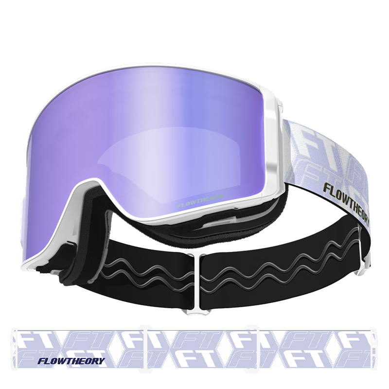 Flow Theory FT 京东运动滑雪镜磁吸柱面双层防雾防风单双板男女滑雪眼镜近视镀膜护目镜flowtheory 白框紫片