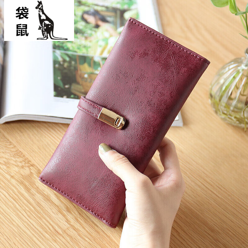 袋鼠长款钱包女夏日系时尚简约ins学生对折薄款送妈妈款【520礼物】