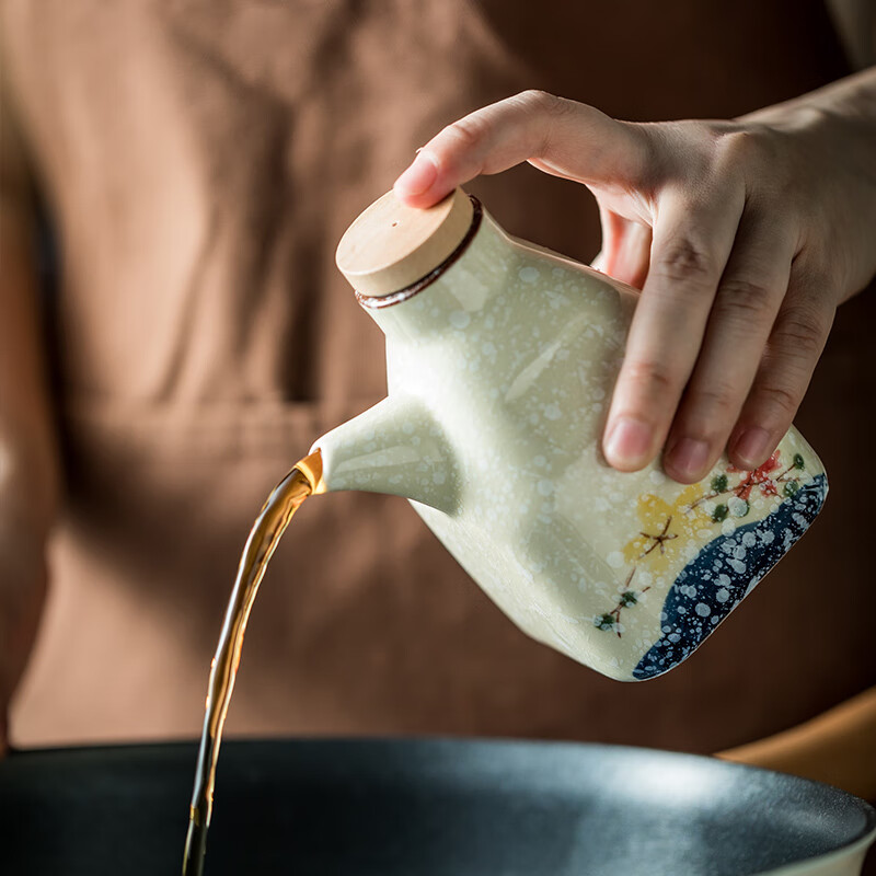 慕一琳简约陶瓷酱油壶商用家用厨房油瓶辣椒油醋壶酱料调料瓶日式复古