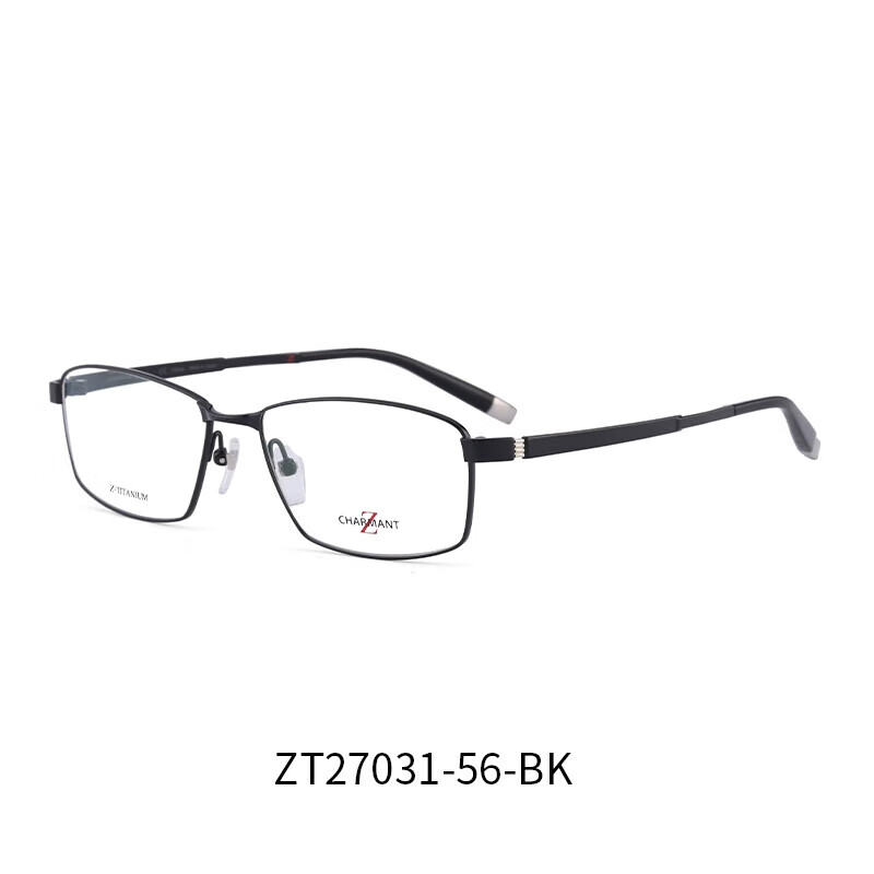 夏蒙（Charmant）Z钛系列日本进口全框商务男款眼镜架ZT27031 BK/黑色 单框