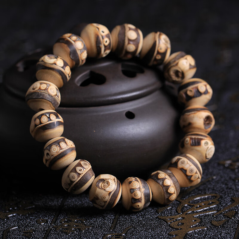 樱优手工打磨紫竹根手串男女情侣款手链鱼子纹紫竹鞭念珠文玩 11-13mm