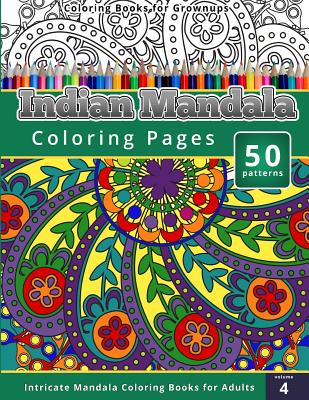 预订 coloring books for grownups: indian mandala coloring pages