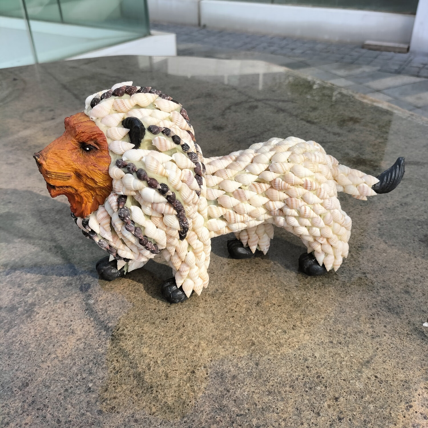 海南特色手工艺品海螺贝壳饰品狮子动物摆件