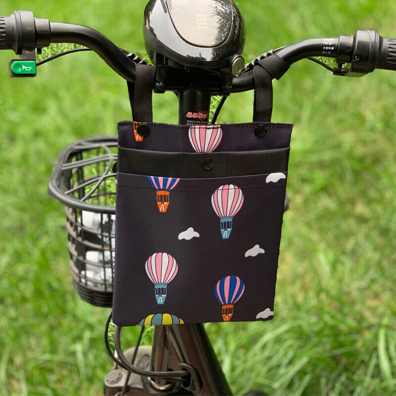 挂物包手机放置前前置摩托车电瓶车收纳袋 蓝色气球(大号标准帆布)