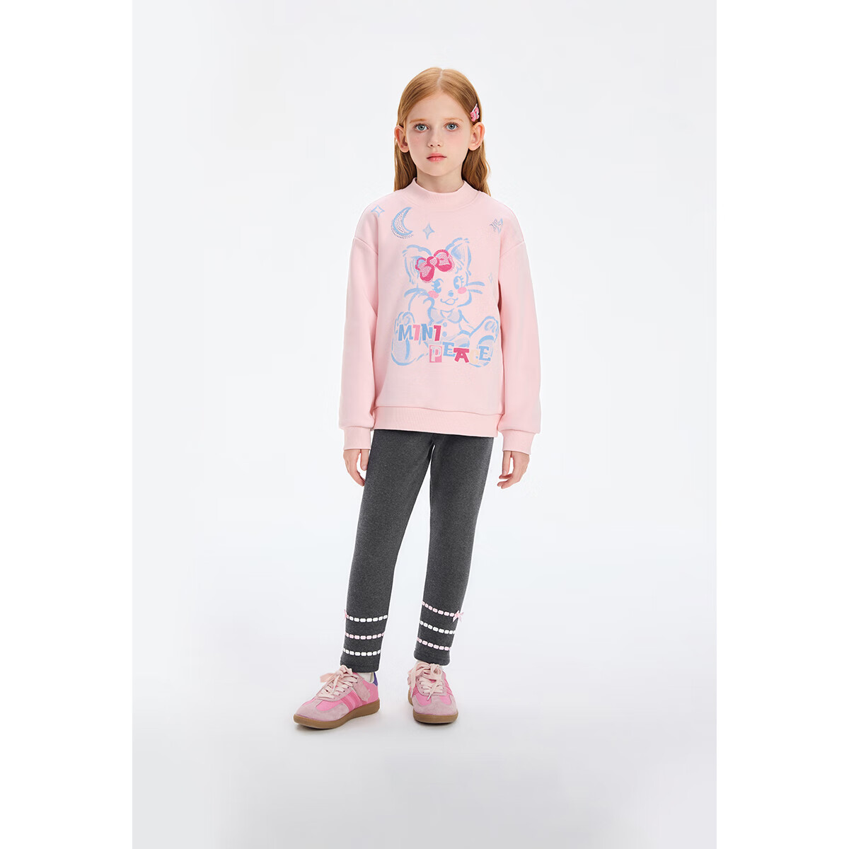 MiniPeace太平鸟童装冬女童打底裤FBGDE4B90 煤灰 140cm