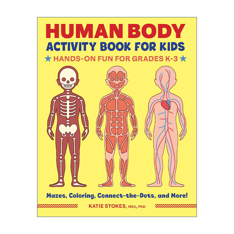 进口原版 human body activity book for kids 儿童人体活动书 适合