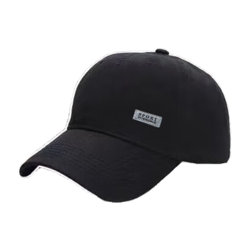 创宙 【热巴同款】加大棒球帽帽子男女大头围显脸小春夏字母百搭棒球帽 侧标-黑色