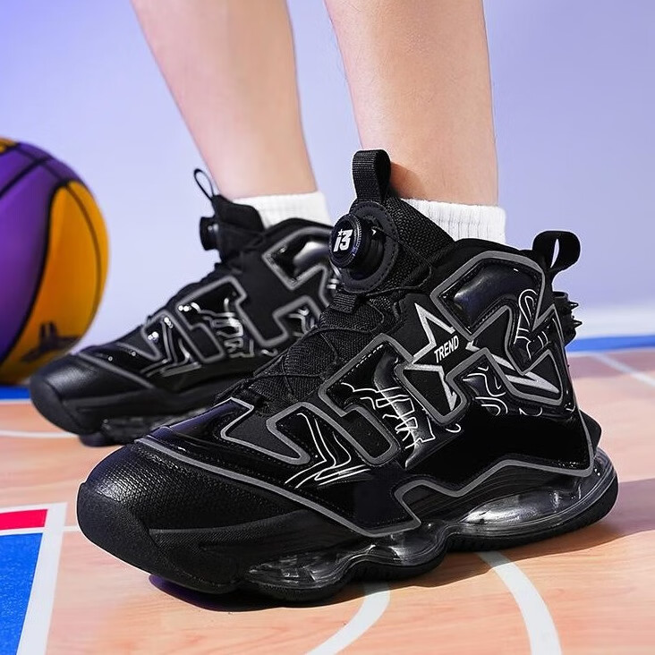 艾弗森秋冬篮球鞋轻便耐磨包裹防滑中帮缓震全气垫实战运动鞋酷系球鞋