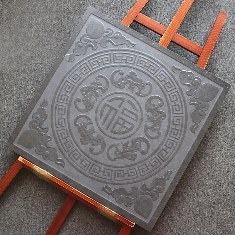 仿古砖民宿庭院地砖莲年有鱼600x600水泥砖花园瓷砖花砖 五福临门a