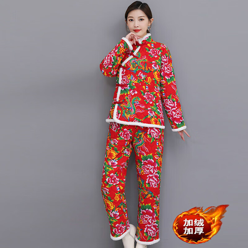 澳颜莱东北大花袄棉服东北大花袄棉袄冬季女装民族风碎花棉服加棉加厚