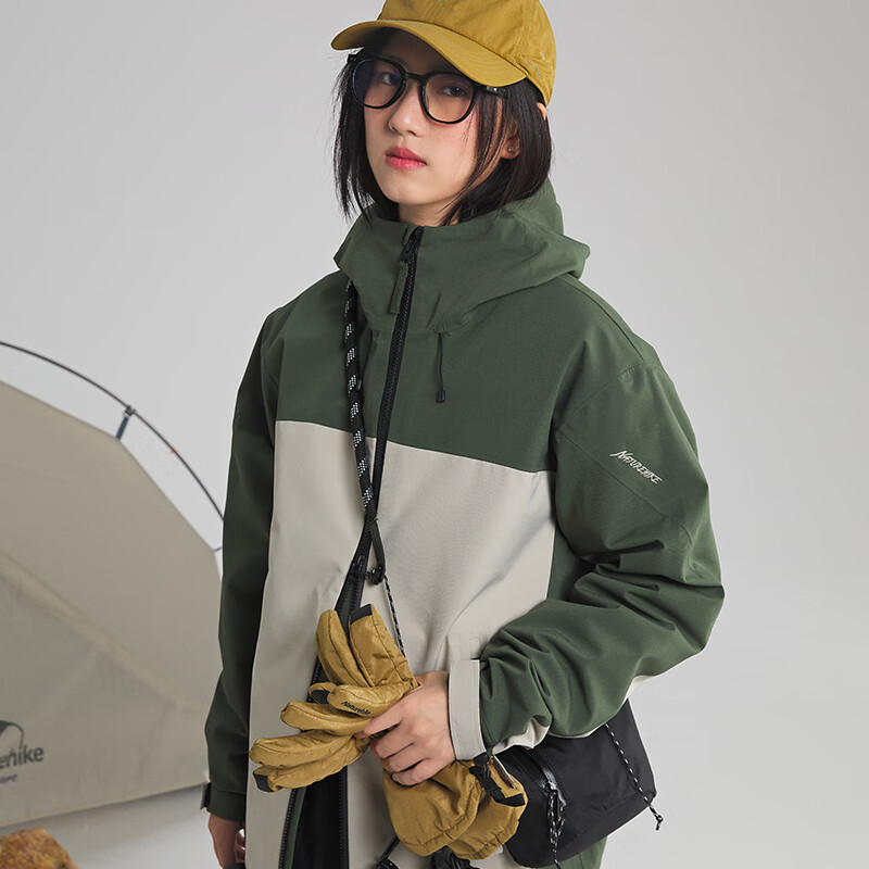 20日20 点Naturehike 挪客拼色硬壳冲锋衣防风防水户外三合一男女款登山服外套加厚保暖