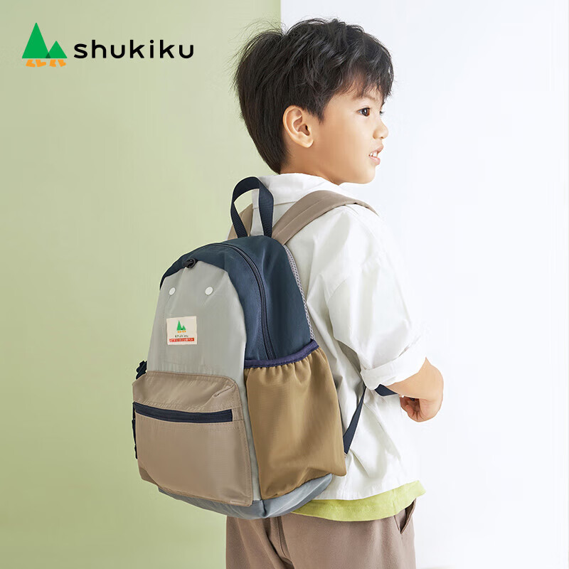 SHUKIKU儿童书包幼儿园大班一年级书包小学生背包男女生户外双肩包橙红M