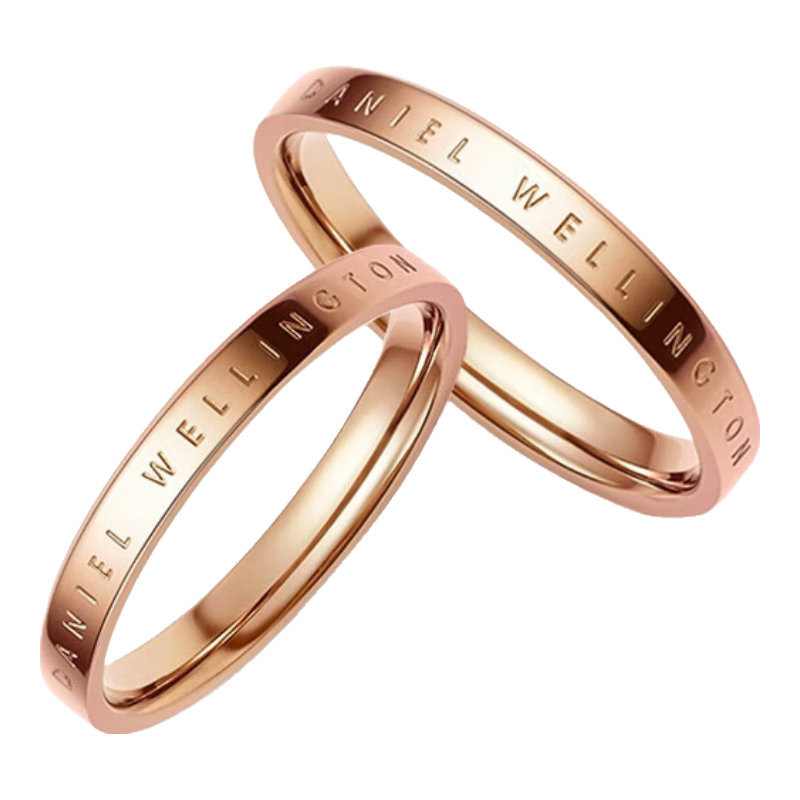 丹尼爾惠靈頓（DanielWellington）dw戒指女 時尚經(jīng)典銀色情侶戒指 表白生日禮物送女友送男友 玫瑰金一對【碼數(shù)備注】 *