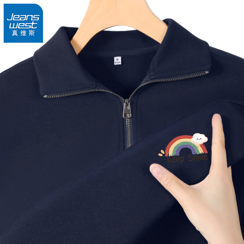 jeanswest 真维斯 女春秋款长袖翻领卫衣 jr-34-271325