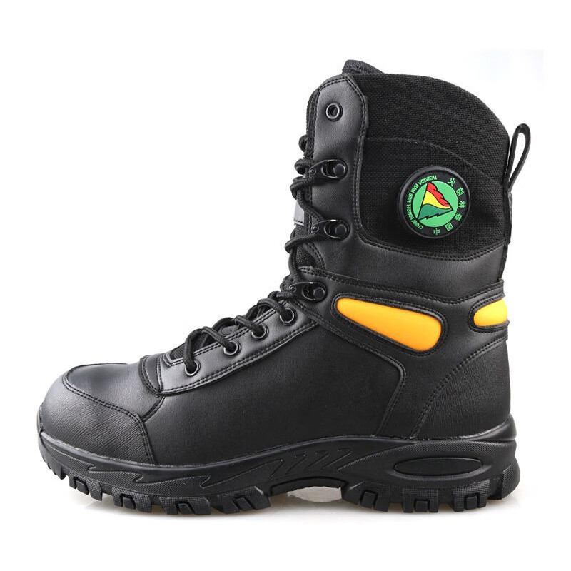 埠帝新式高帮森林消防员扑火救援靴抢险黑色防护阻燃防穿刺户外防火靴