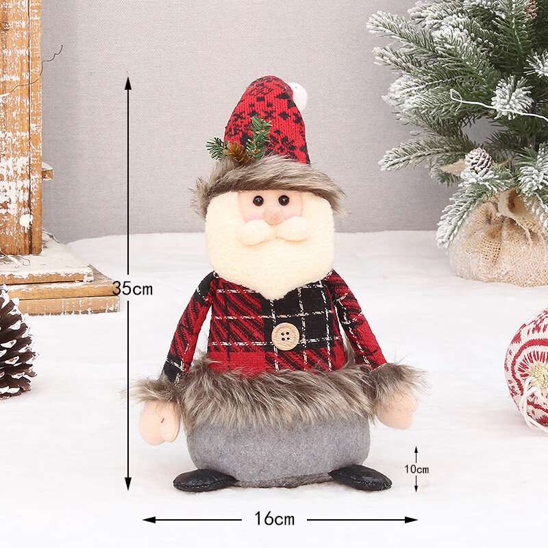 圣诞老人公仔可爱雪人玩具圣诞节礼品礼物圣诞 by-35cm坐姿圣诞老人