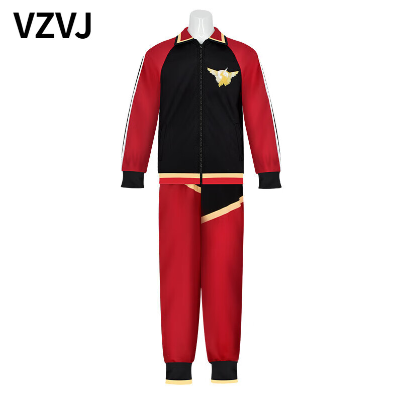 vzvj和平精英服长袖上衣吃鸡同款身法裤子儿童游戏长裤套装 红色 xs