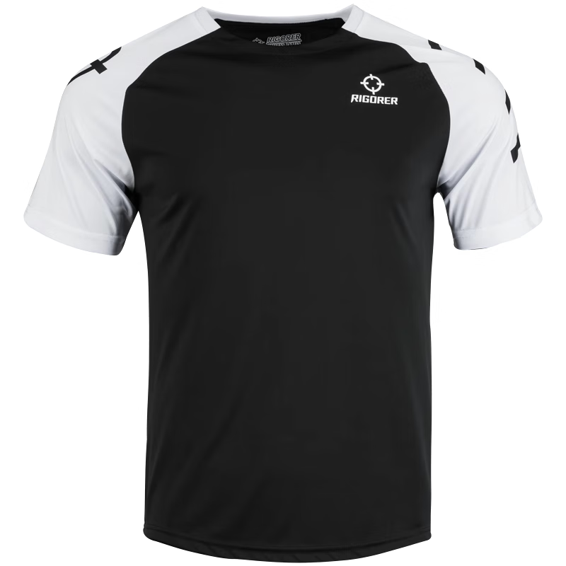 准者速干运动短袖跑步冰丝T恤男士夏季冰感体恤透气轻盈圆领上衣套装 422/纯正黑 【轻薄速干】 XL