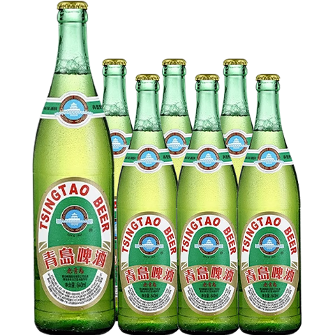 青岛啤酒（TsingTao）经典老青岛百年工艺大容量640ml*6瓶 整箱装 父亲节礼物