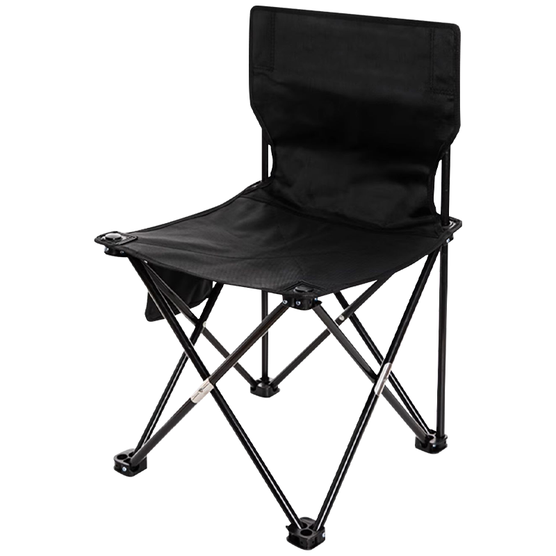 初融户外折叠椅轻便携式野餐露营装备靠背椅子沙滩桌椅 HW016黑色