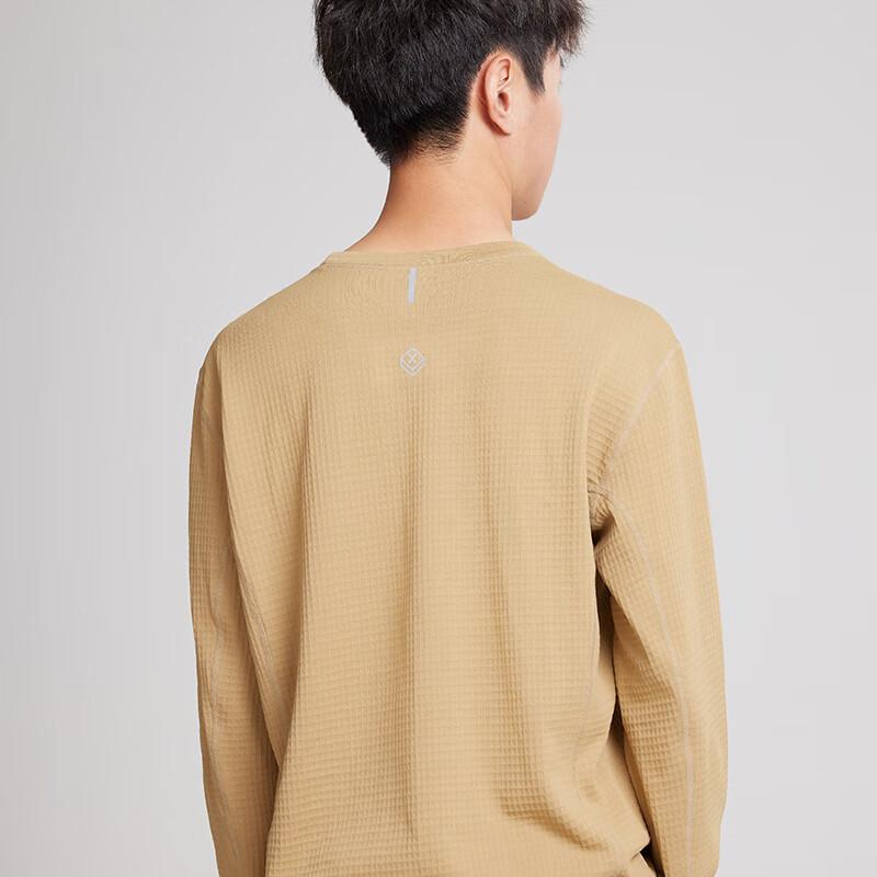 TAGX 探观鲸吸纱圆领保暖打底衫男早春新款速干抗菌修身户外运动卫衣上衣 礁石黑 XL