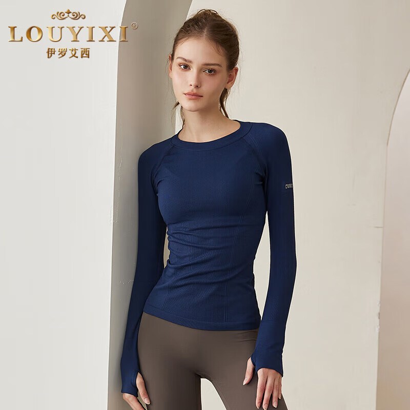 伊罗艾西品牌瑜伽服上衣长袖2023新款紧身显示专业健身普拉提衣服上衣