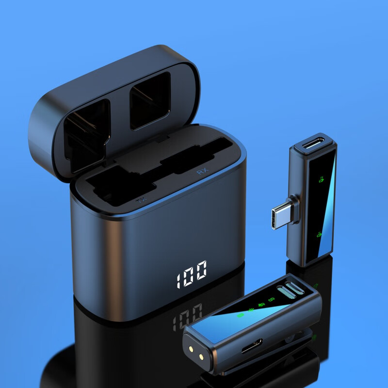 唐麒超长续航数显充电仓小巧灵便无线领夹麦克风户外短视频抖音快手