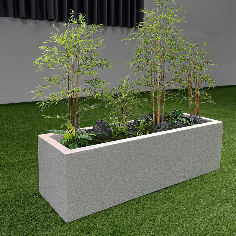 创意户外玻璃钢长方形花盆组合庭院花箱花槽阳台简约大种植箱定制 60*