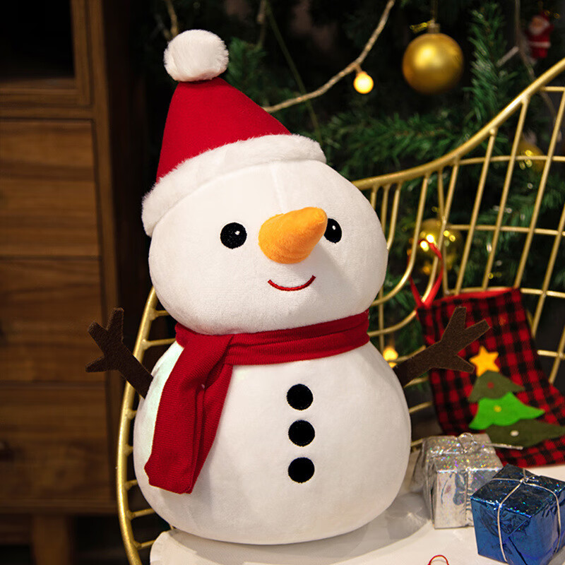 泡飞飞圣诞老人毛绒公仔玩具圣诞节日礼物玩偶抱枕毛绒玩具可爱女生装饰 雪人 40CM