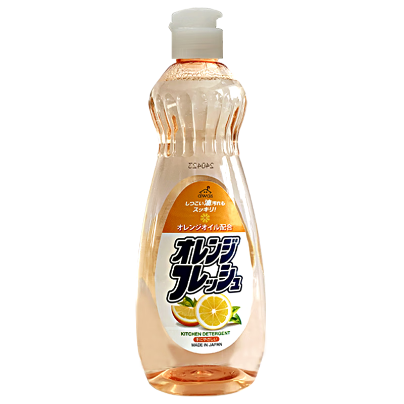 awas植物护手洗洁精进口火箭牌A级不伤手蔬果餐具厨房清洁剂橙香600ml