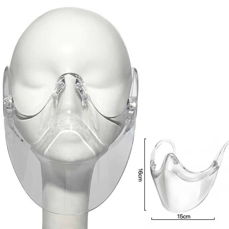 新透明口罩款隐形塑料透明口罩同款防飞沫防护罩pvc口鼻罩香港tvb面罩