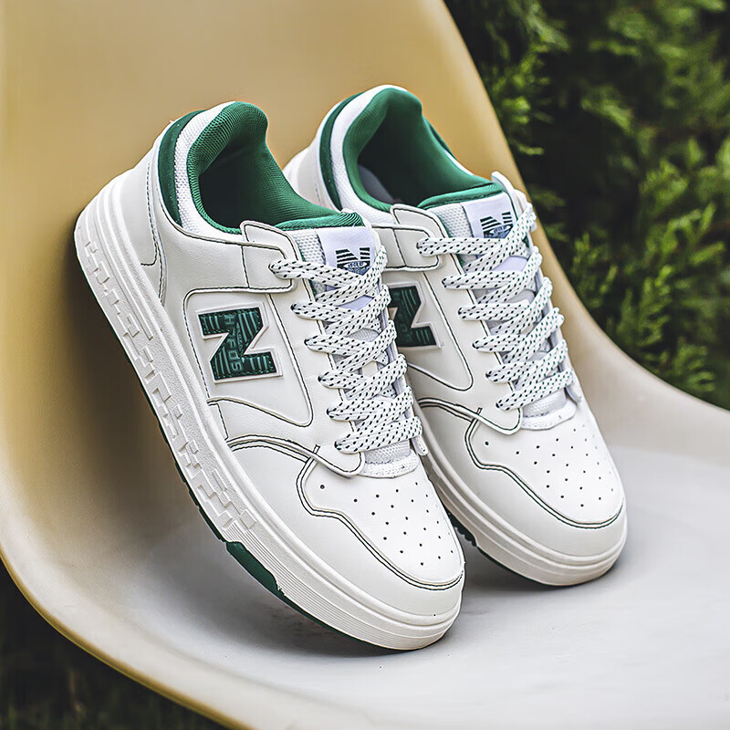 新百伦官方男鞋新款525国产运动鞋板鞋情侣鞋 旗舰白绿 36