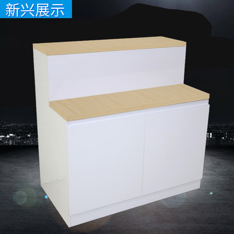 锁展柜显示器一体机安防门锁展架双层展台小家电 100*60*100cm白枫面