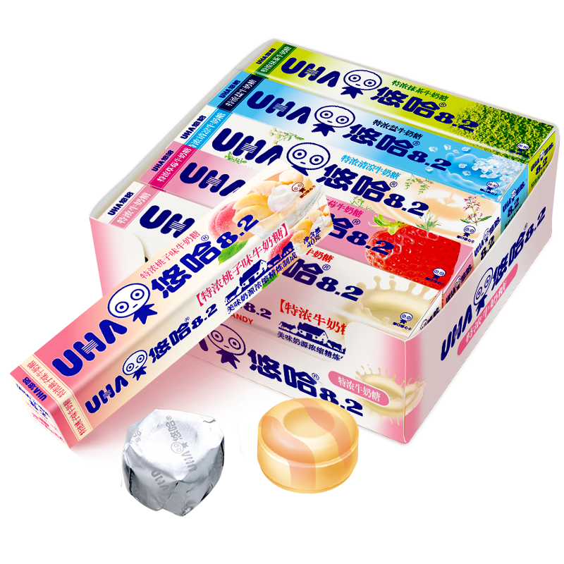 UHA �ƹ���Ũţ���� 6��ζѡ Ĩ���ݮ����Ӳ��������ϲ�Ƕ�ͯ��ʳ ��40g*5����ԭζ50��