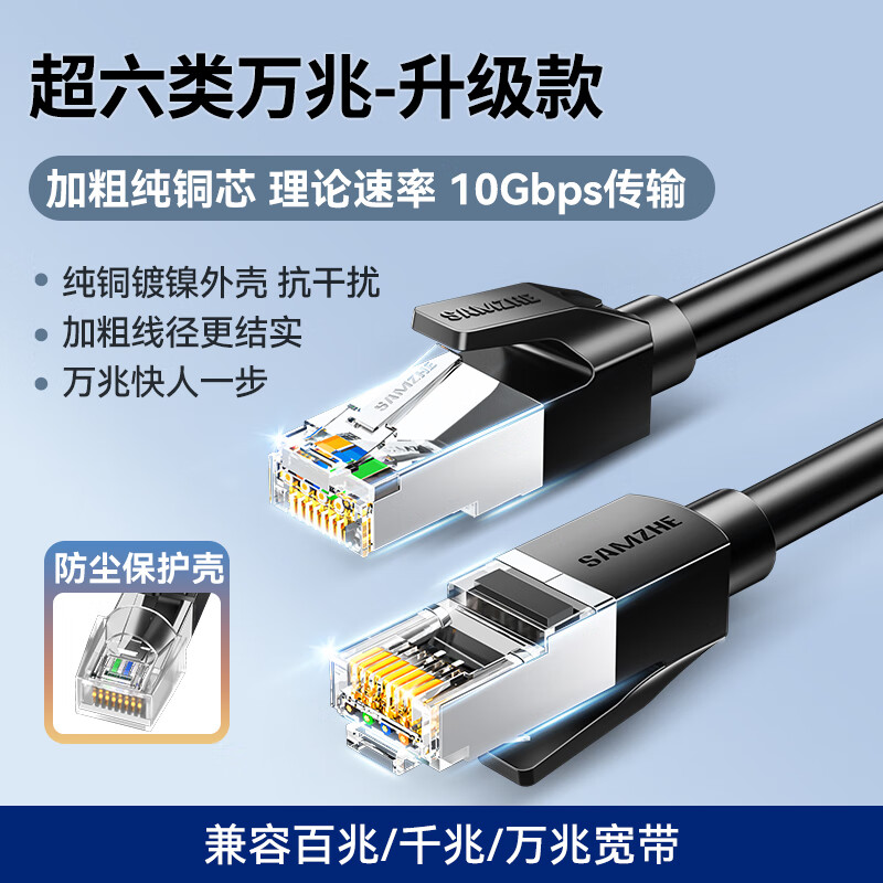 ɽ�� ����������  CAT6A�����ͷ8о˫���� ���̼��������������� ���Կ������ó�Ʒ���� ���������ס�����ͷ��-10Gbps 0.5��