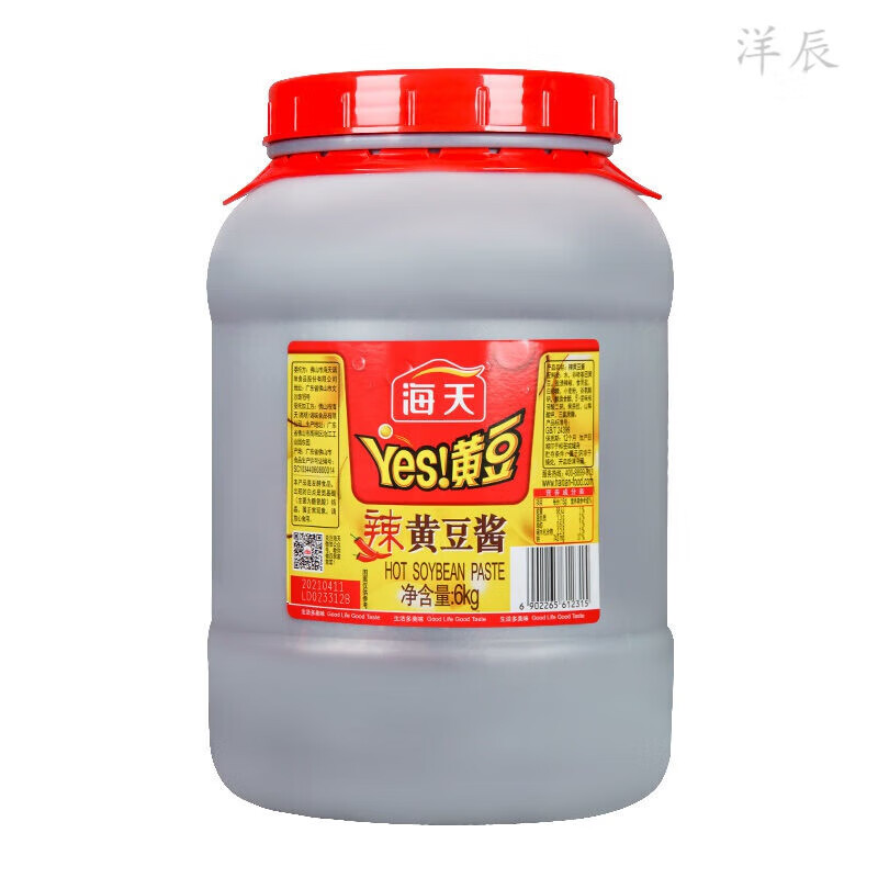 海天辣黃豆醬6kg烹飪豆瓣醬 東北大醬黃豆醬蘸醬餐飲飯店商 海天辣黃豆醬6kg【1桶】
