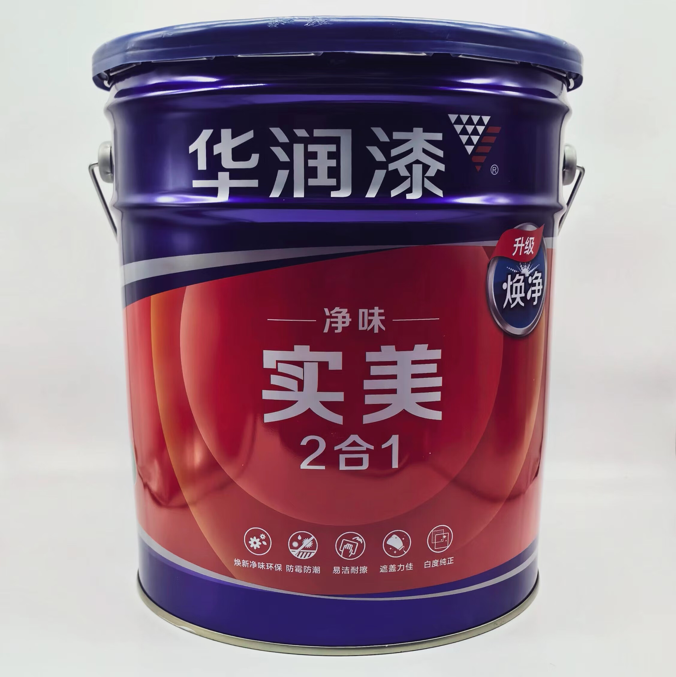 华润漆实美二合一净味内墙乳胶漆 水泥漆内墙翻新涂料调色乳胶漆 白色