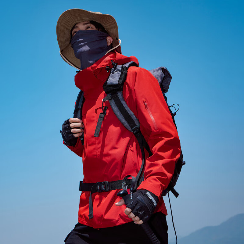 拓路者朱雀冲锋衣三合一男硬壳户外防风防雨抓绒外套登山服春秋款保暖 朱雀红-单冲无内胆 XL
