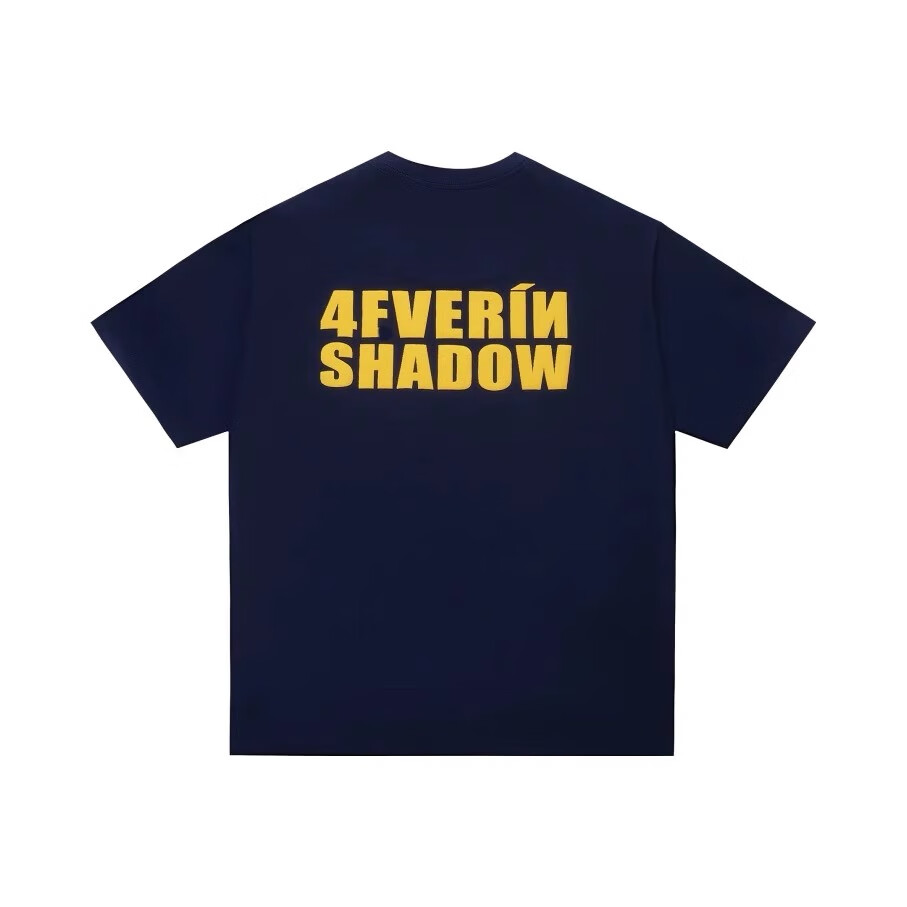 NTBF纯棉撞色字母美式复古半袖男女同款套头圆领短袖t恤衫潮牌上衣夏 藏青色 3XL