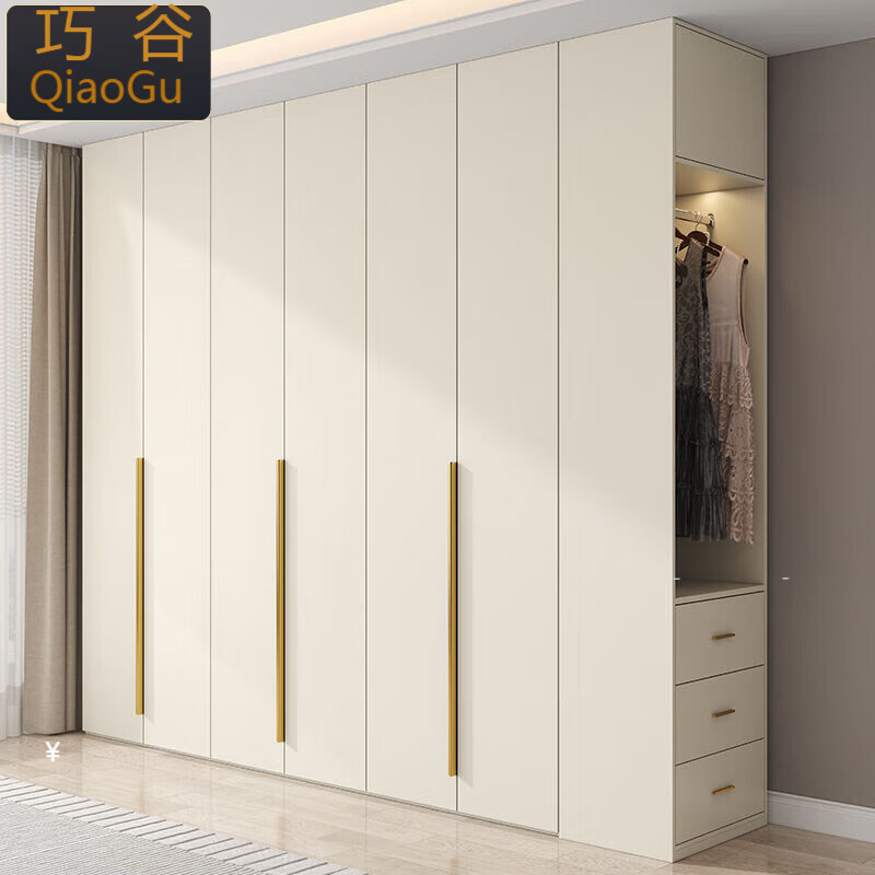 虞萌馨迪2024新款奶油风简约一门到顶衣柜卧室家用组装平开门收纳衣柜