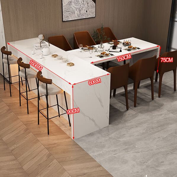 艺莉t型岛台餐桌一体家用轻奢小户型多功能开放式厨房可伸缩料理吧台