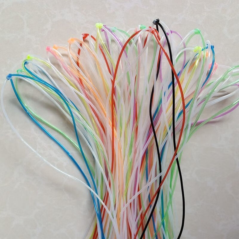 oqb玻璃丝绳2毫米空心玻璃丝绳 打结好的水晶胶管彩色软塑料手工编织