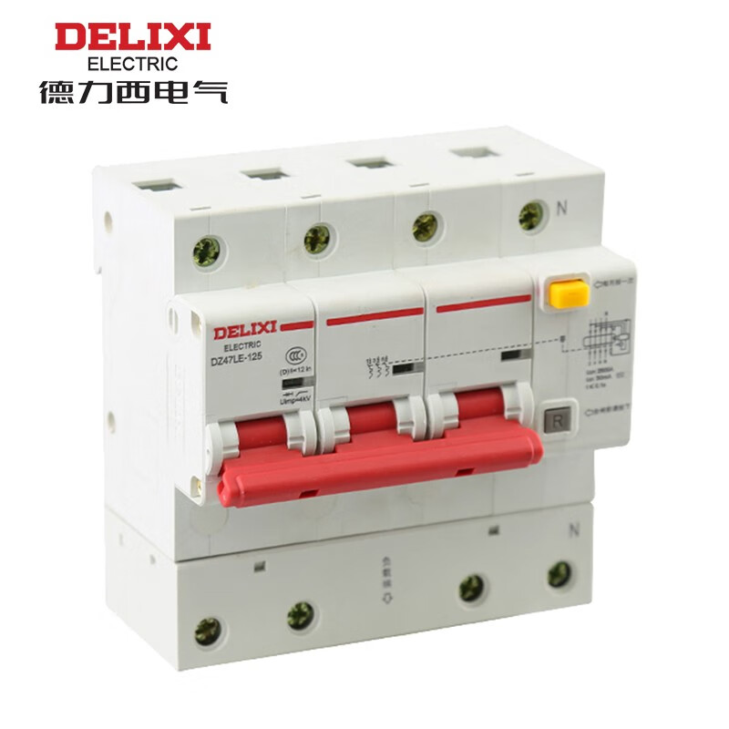 dz47le-125 3p n d100a 10ka 30ma ele dz47le1256d100 微型漏电保护